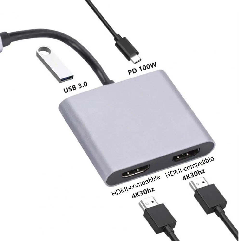 CŸ-HDMI ȣȯ ŷ ̼,  HDMI ȣȯ Ʈ ȭ ȭ, 4 in 1 ƼƮ, USB3.0, PD100W, 4K30HZ